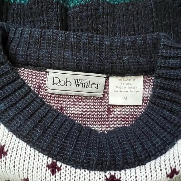 Vintage Rob Winter Reindeer Sweater Medium - Picture 6 of 11